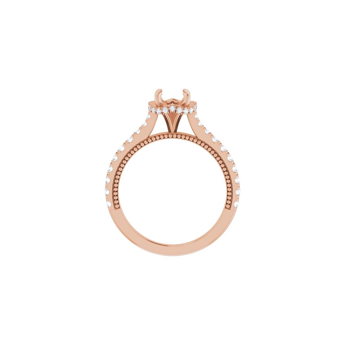 Round Hidden Halo-Style Engagement Ring Semi-Mount - gallery - Series 688997