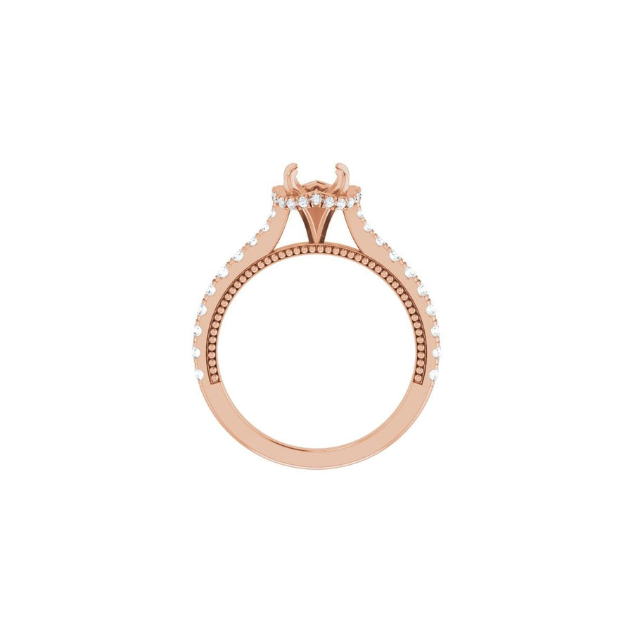 Round Hidden Halo-Style Engagement Ring Semi-Mount - gallery - Series 688997