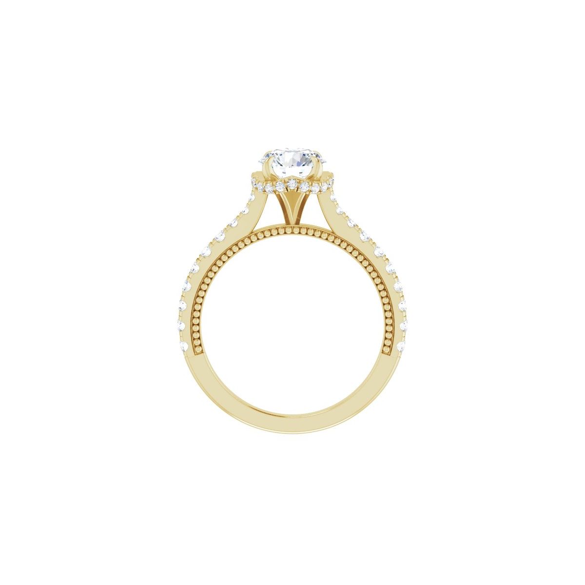 Round Hidden Halo-Style Engagement Ring Semi-Mount - gallery - Series 688997