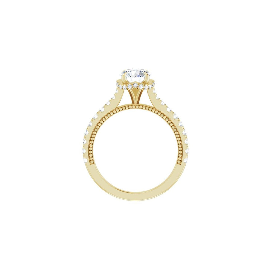 Round Hidden Halo-Style Engagement Ring Semi-Mount - gallery - Series 688997