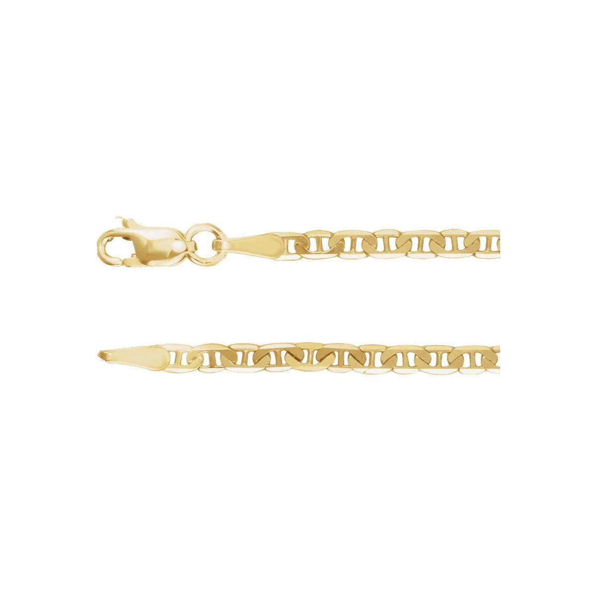 2.25 mm Curbed Anchor Chain Bracelet (2.25 Mm / 7 In) - Series CH484