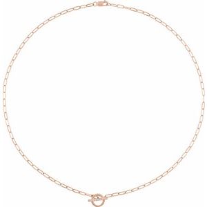 14K Rose Gold .04 CTW Natural Diamond Toggle 16" Necklace