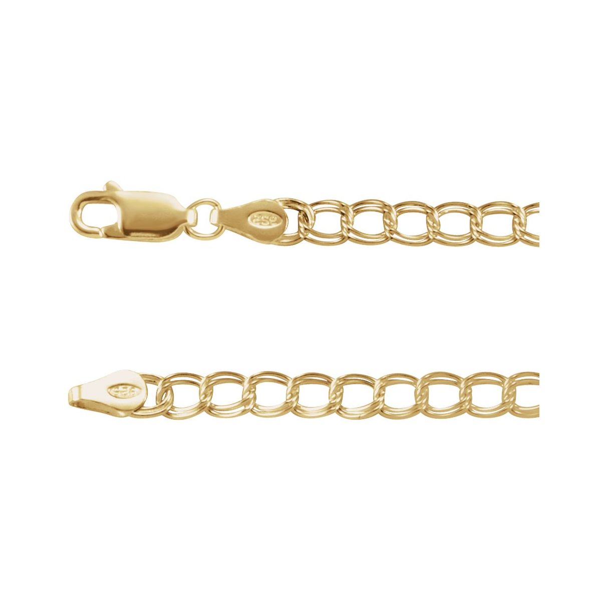 4 mm Double Link Curb Chain Bracelet (4 Mm / 7 In) - 14K Yellow Gold-Filled - Series CH330