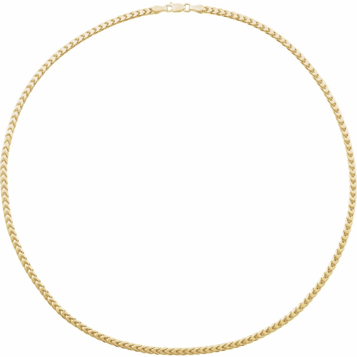 3.4 mm Hollow Diamond-Cut Franco Chain Bracelet (3.4 Mm / 8 In) - gallery - Series CH1228