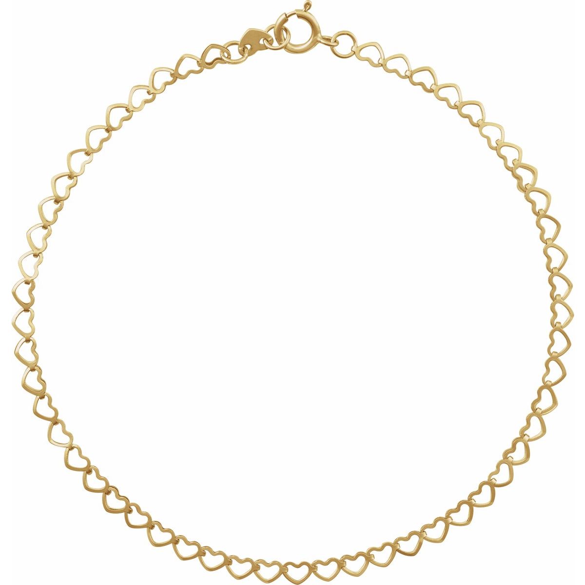 2.5 mm Heart Chain Bracelet (2.5 Mm / 7 In) - gallery - Series CH1231