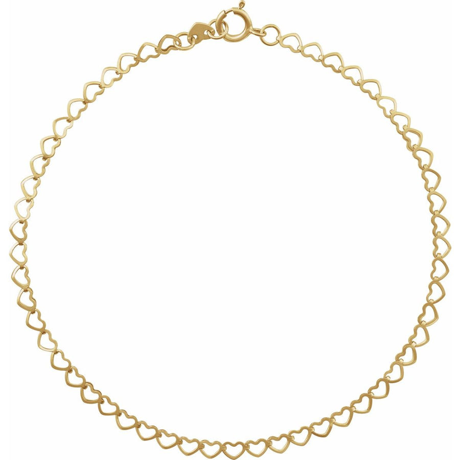 2.5 mm Heart Chain Bracelet (2.5 Mm / 9 In) - gallery - Series CH1231