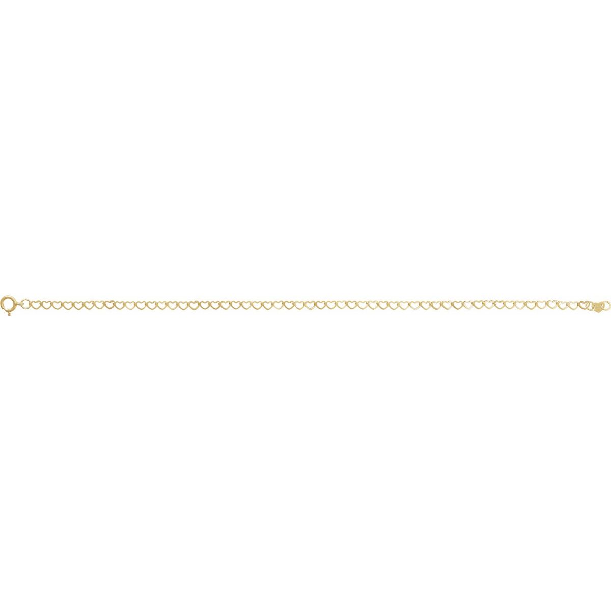 2.5 mm Heart Chain Bracelet (2.5 Mm / 9 In) - gallery - Series CH1231