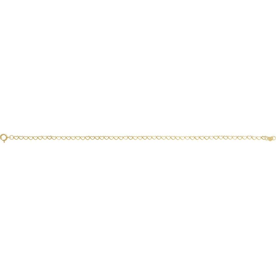 2.5 mm Heart Chain Bracelet (2.5 Mm / 7 In) - gallery - Series CH1231