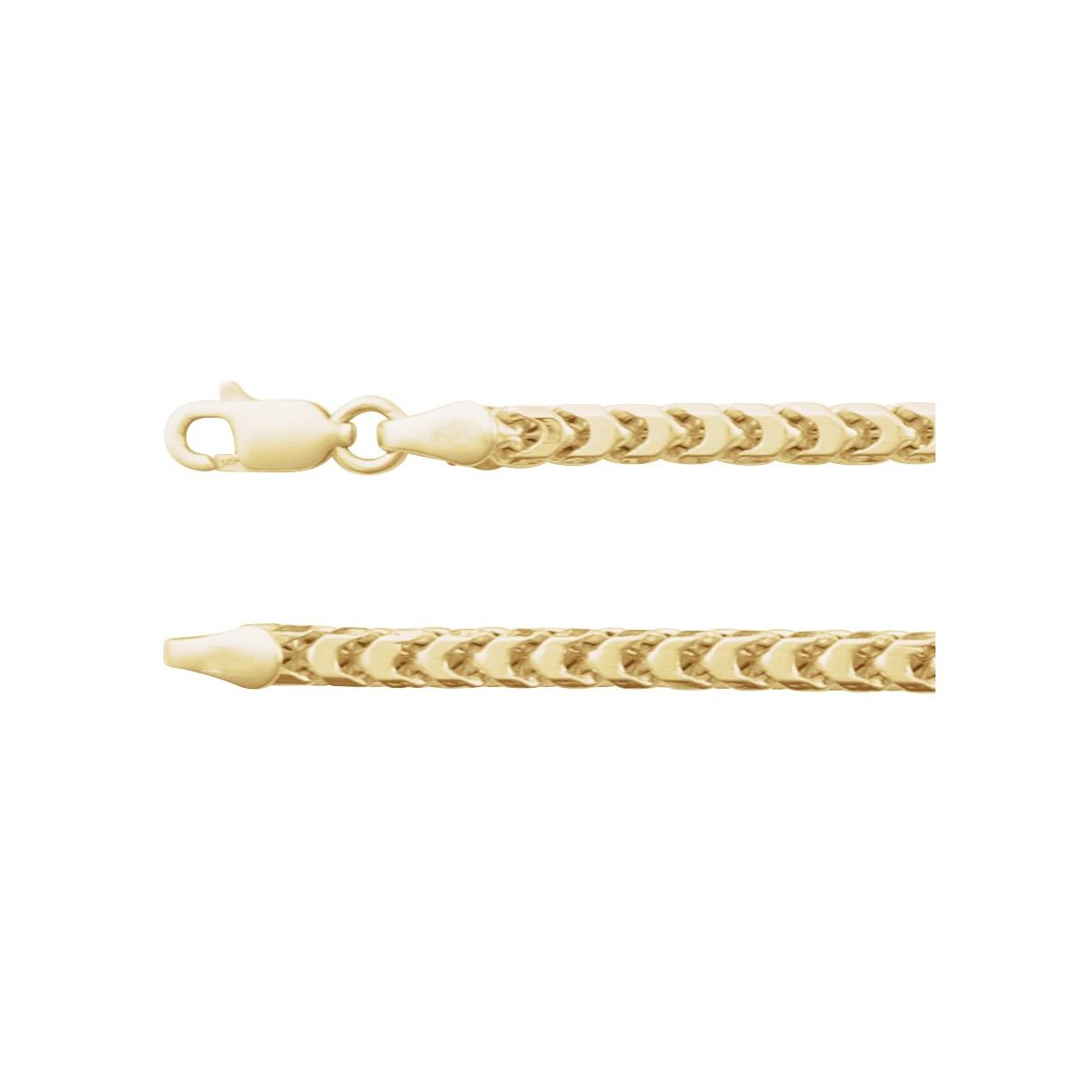 3.4 mm Hollow Diamond-Cut Franco Chain Bracelet (3.4 Mm / 8 In) - Series CH1228