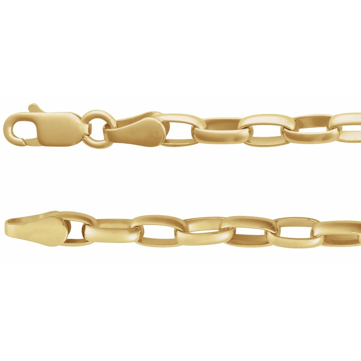 3.9 mm Cable Chain Bracelet (3.9 Mm / 7 In) - 18K Yellow Gold-Plated Sterling Silver - Series CH1227