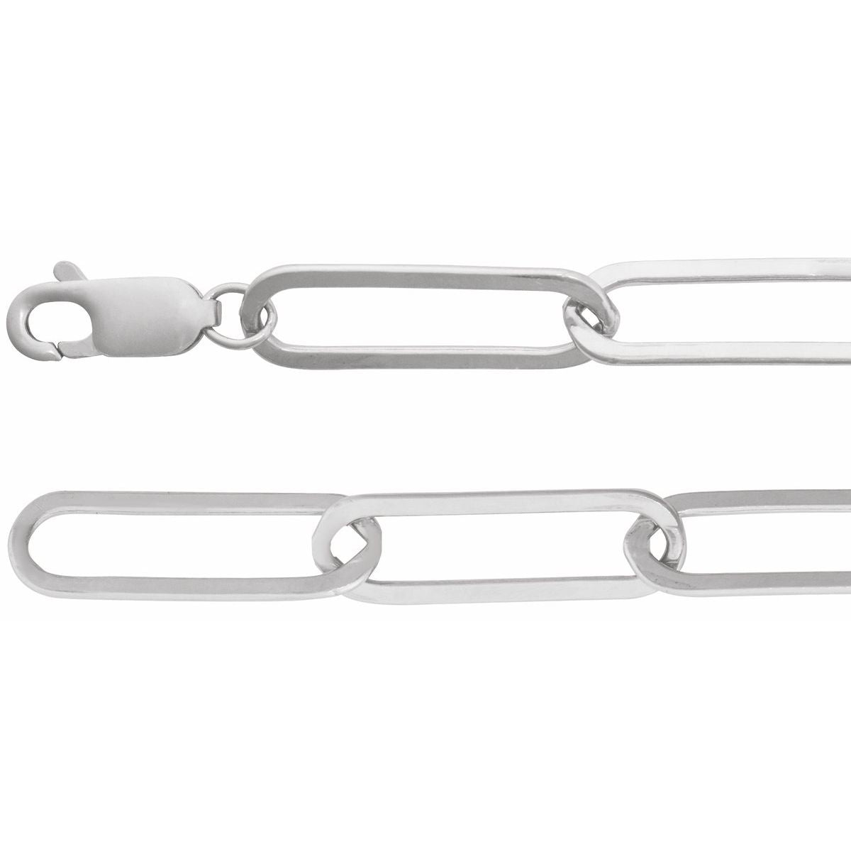 6.2 mm Paperclip-Style Chain Bracelet (6.2 Mm / 7 In) - Sterling Silver - Series CH1208