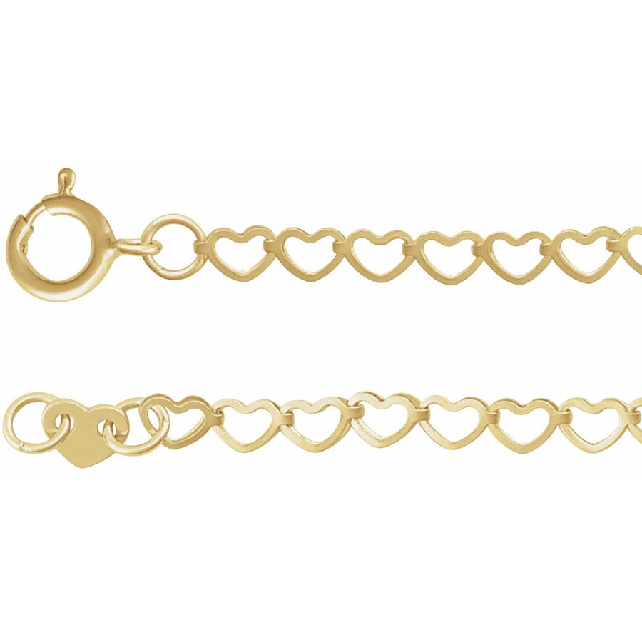 2.5 mm Heart Chain Bracelet (2.5 Mm / 6 In) - Series CH1231