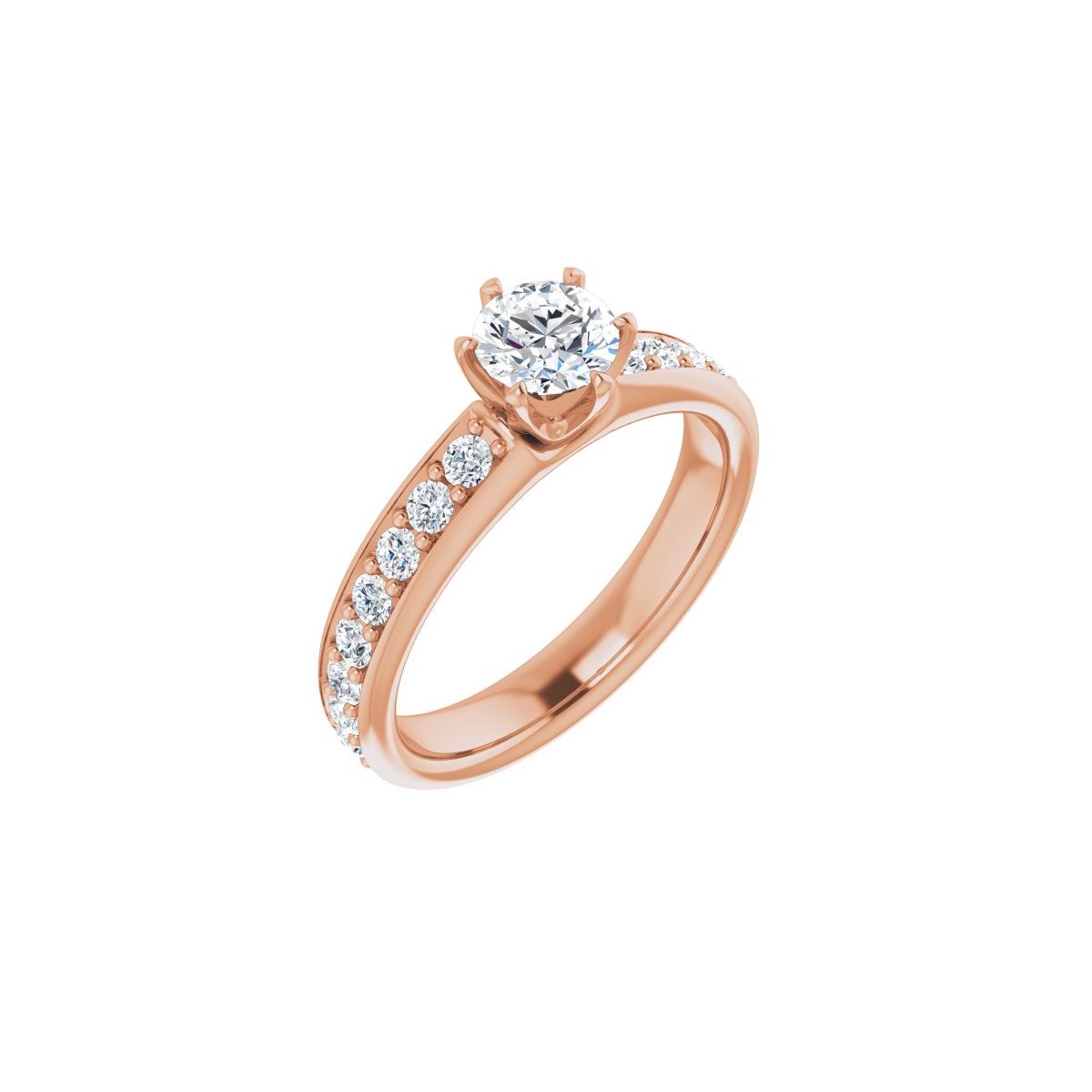 Natural Diamond Semi-Set 1 CTW Round Solstice Solitaire Engagement Ring (5.2 Mm) - 14K Gold - Series 122011