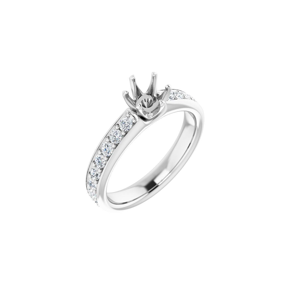 Semi-Set 1 CTW Round Solstice Solitaire Engagement Ring (5.2 Mm) - gallery - Series 122011