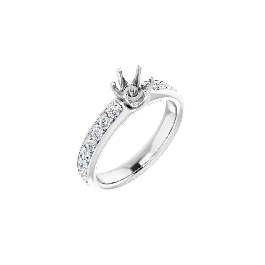 Semi-Set 1 CTW Round Solstice Solitaire Engagement Ring (5.2 Mm) - gallery - Series 122011