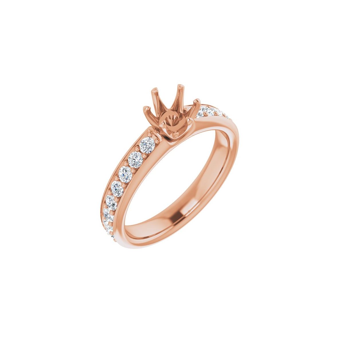 Semi-Set 1 CTW Round Solstice Solitaire Engagement Ring (5.2 Mm) - gallery - Series 122011