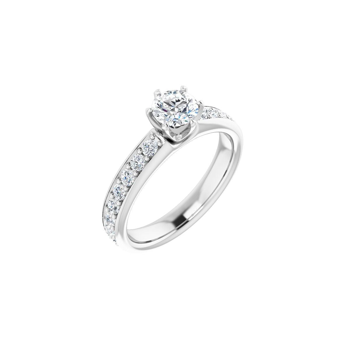 Natural Diamond Semi-Set 1 CTW Round Solstice Solitaire Engagement Ring (5.2 Mm) - 14K Gold - Series 122011