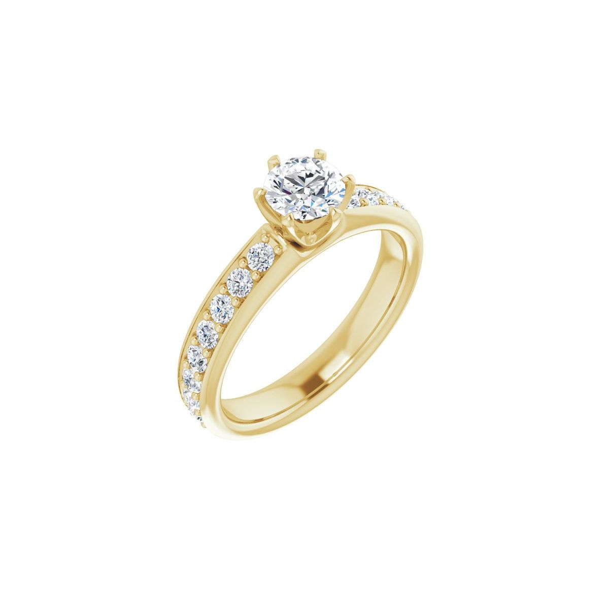 Natural Diamond Semi-Set 1 CTW Round Solstice Solitaire Engagement Ring (5.2 Mm) - 14K Gold - Series 122011