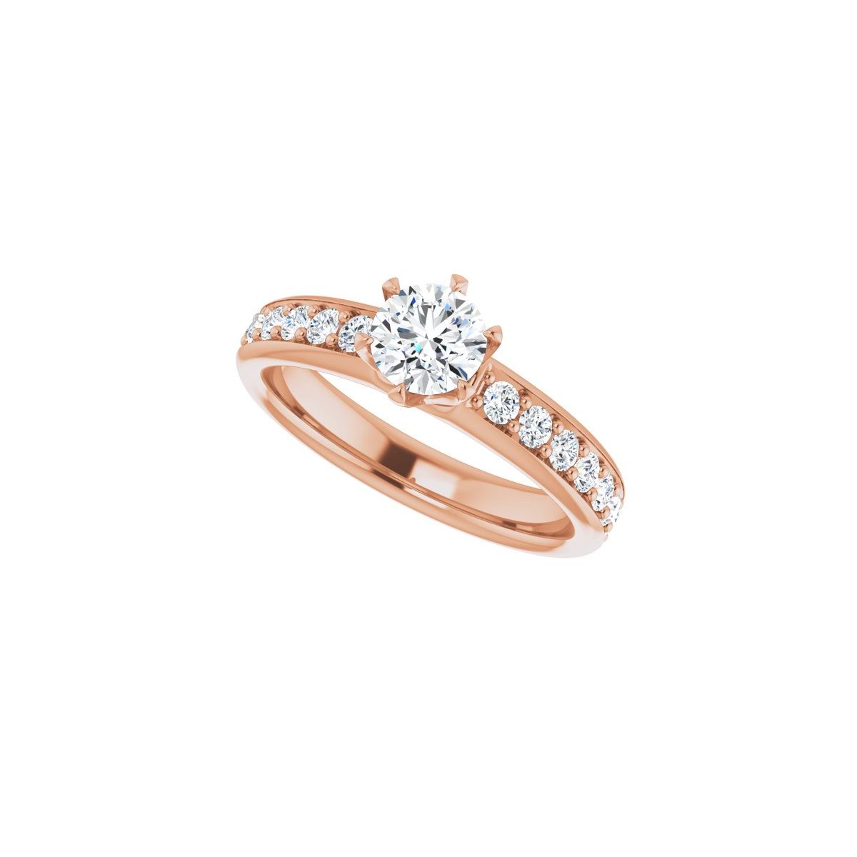Semi-Set 1 CTW Round Solstice Solitaire Engagement Ring (5.2 Mm) - gallery - Series 122011