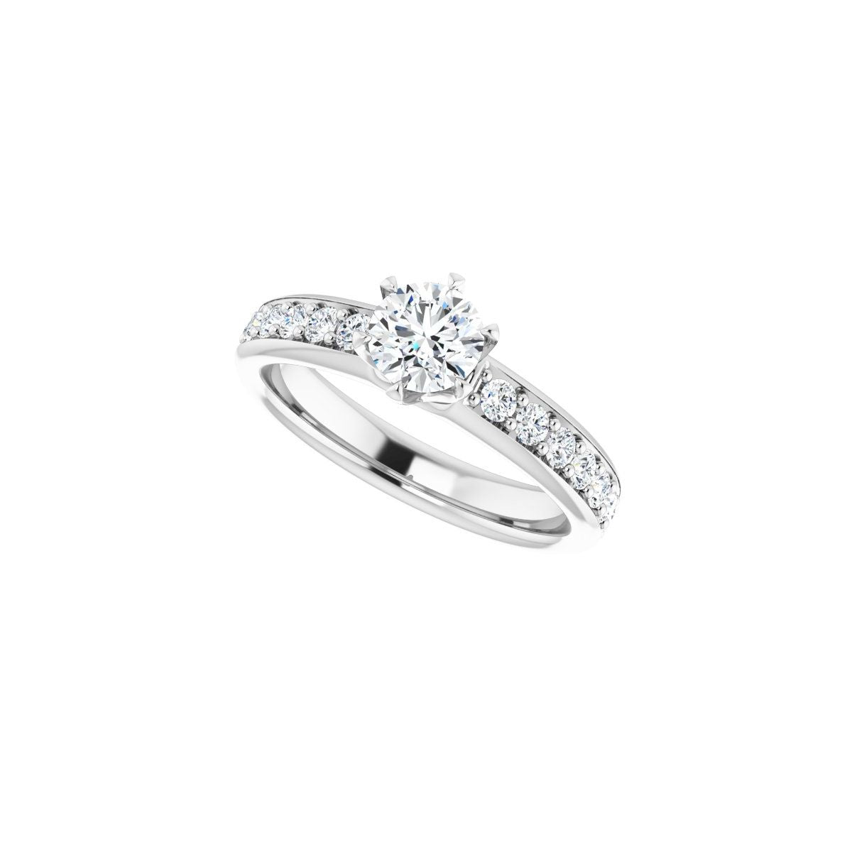 Semi-Set 1 CTW Round Solstice Solitaire Engagement Ring (5.2 Mm) - gallery - Series 122011