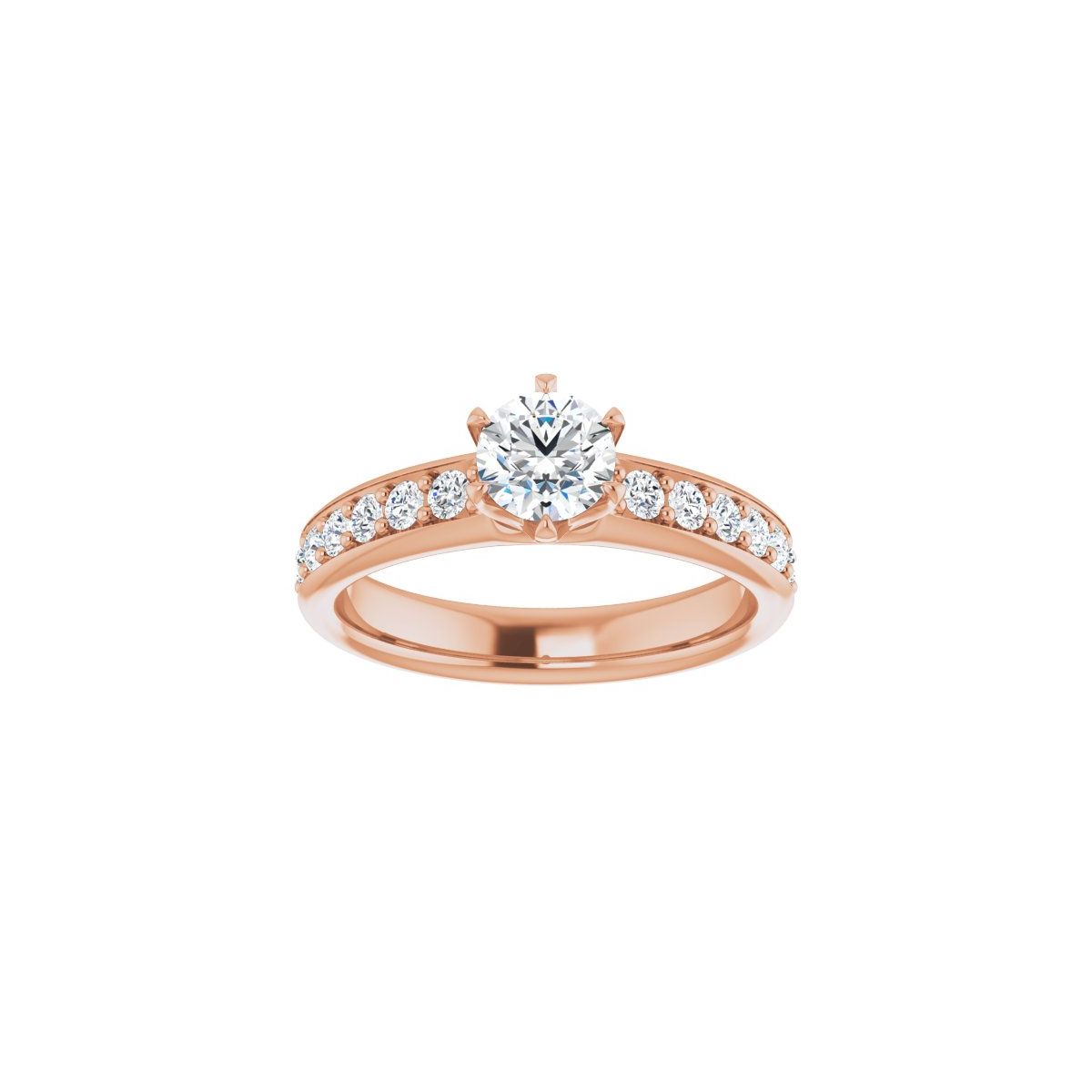 Semi-Set 1 CTW Round Solstice Solitaire Engagement Ring (5.2 Mm) - gallery - Series 122011