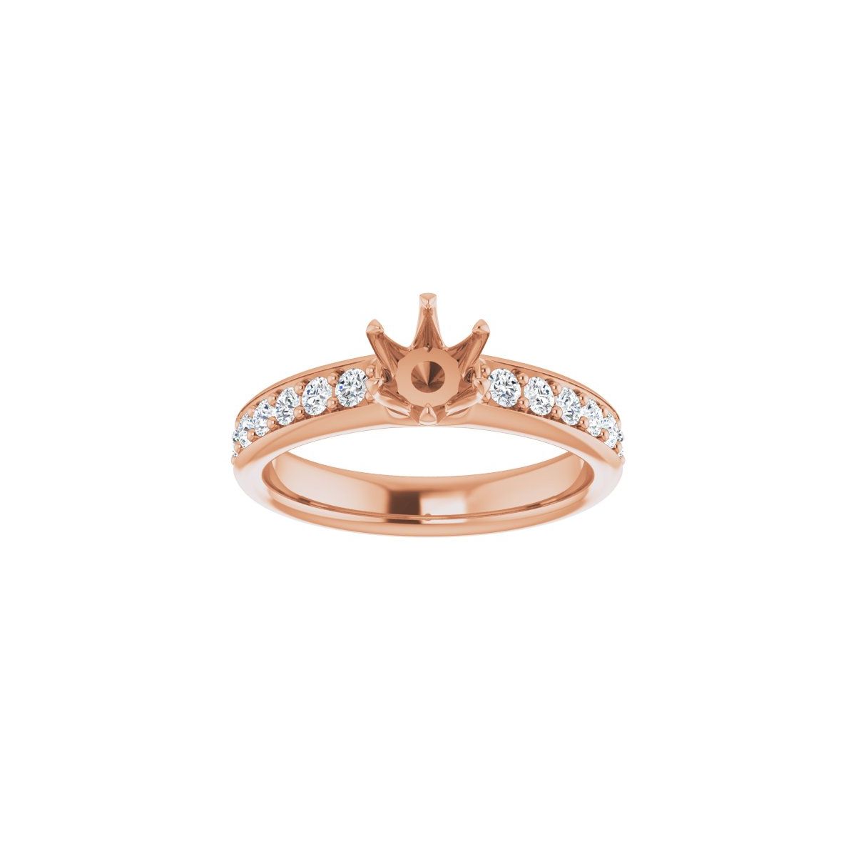 Semi-Set 1 CTW Round Solstice Solitaire Engagement Ring (5.2 Mm) - gallery - Series 122011