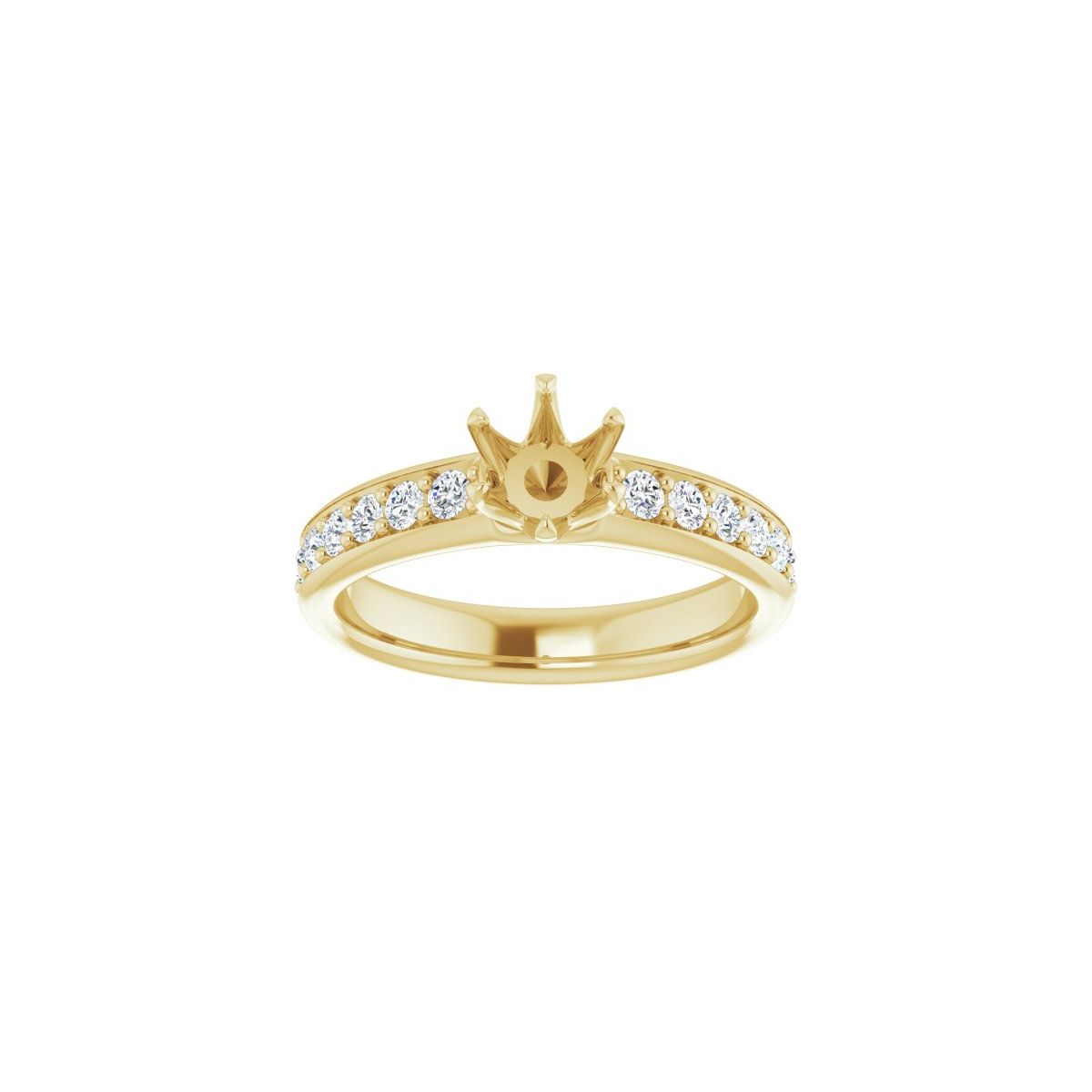 Semi-Set 1 CTW Round Solstice Solitaire Engagement Ring (5.2 Mm) - gallery - Series 122011