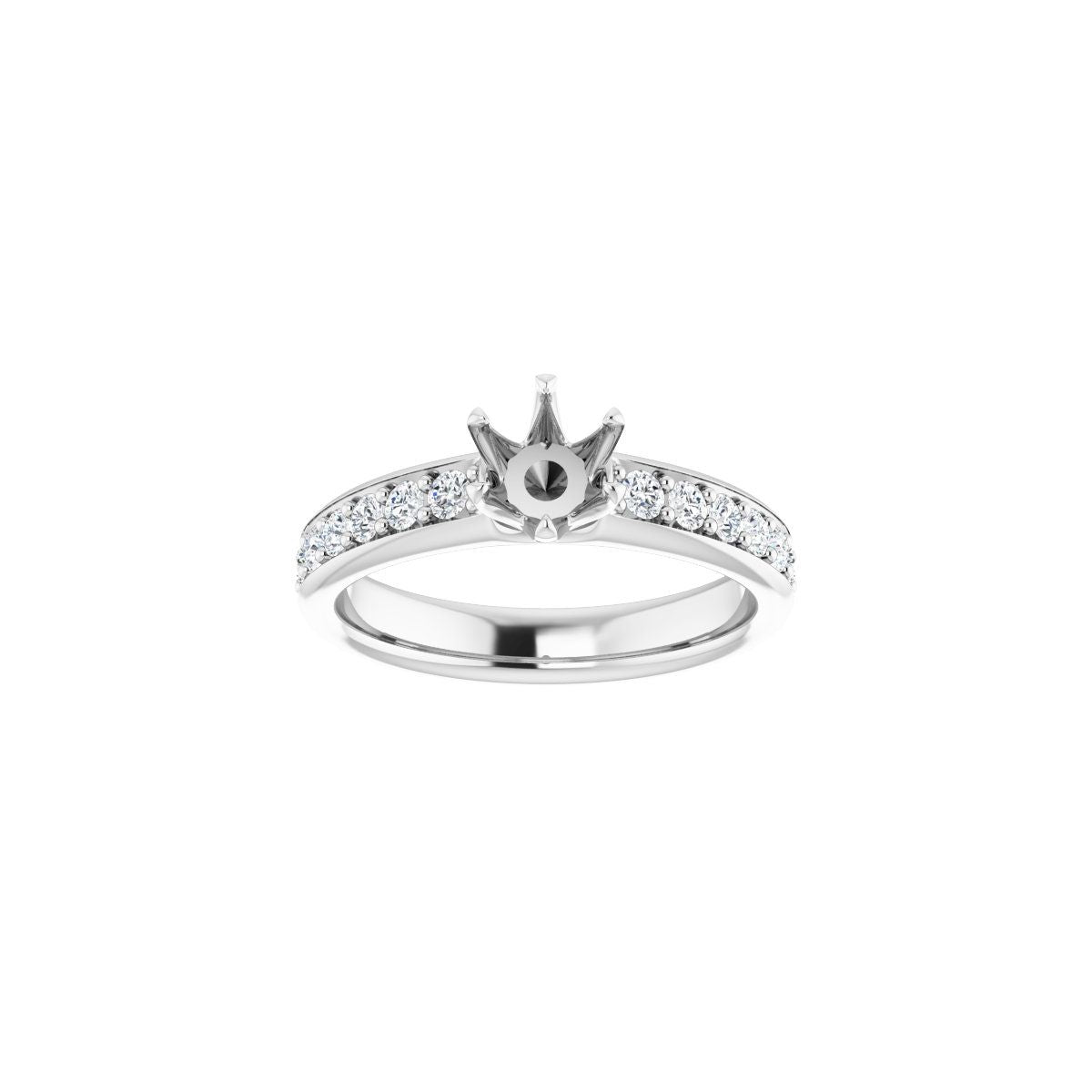 Semi-Set 1 CTW Round Solstice Solitaire Engagement Ring (5.2 Mm) - gallery - Series 122011