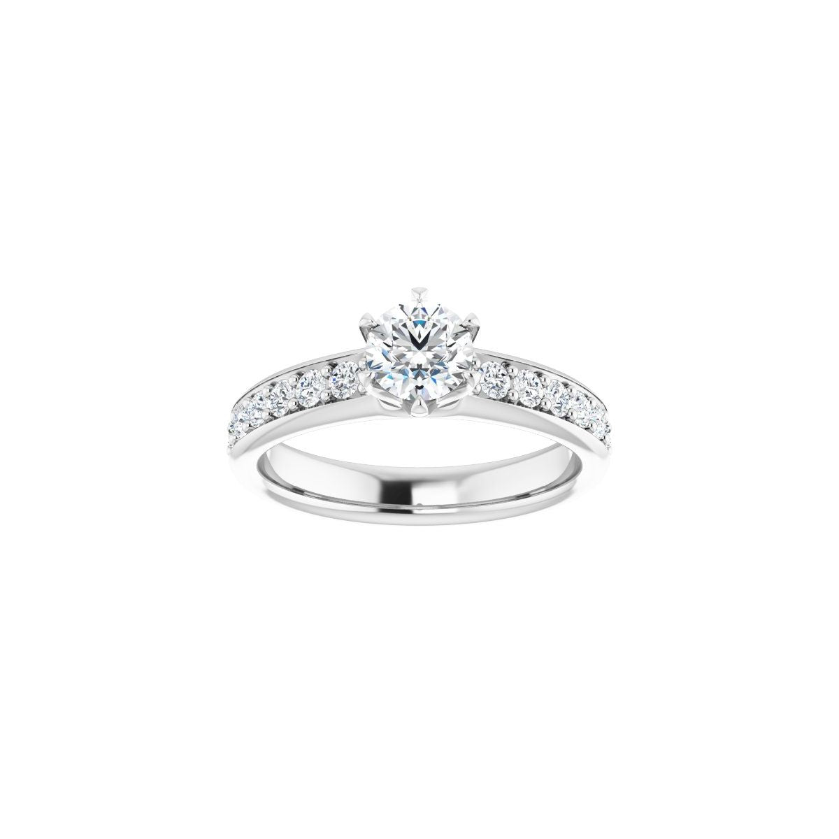 Semi-Set 1 CTW Round Solstice Solitaire Engagement Ring (5.2 Mm) - gallery - Series 122011