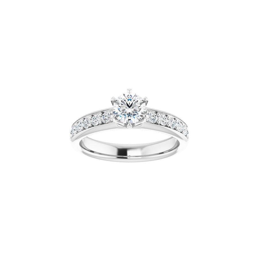 Semi-Set 1 CTW Round Solstice Solitaire Engagement Ring (5.2 Mm) - gallery - Series 122011
