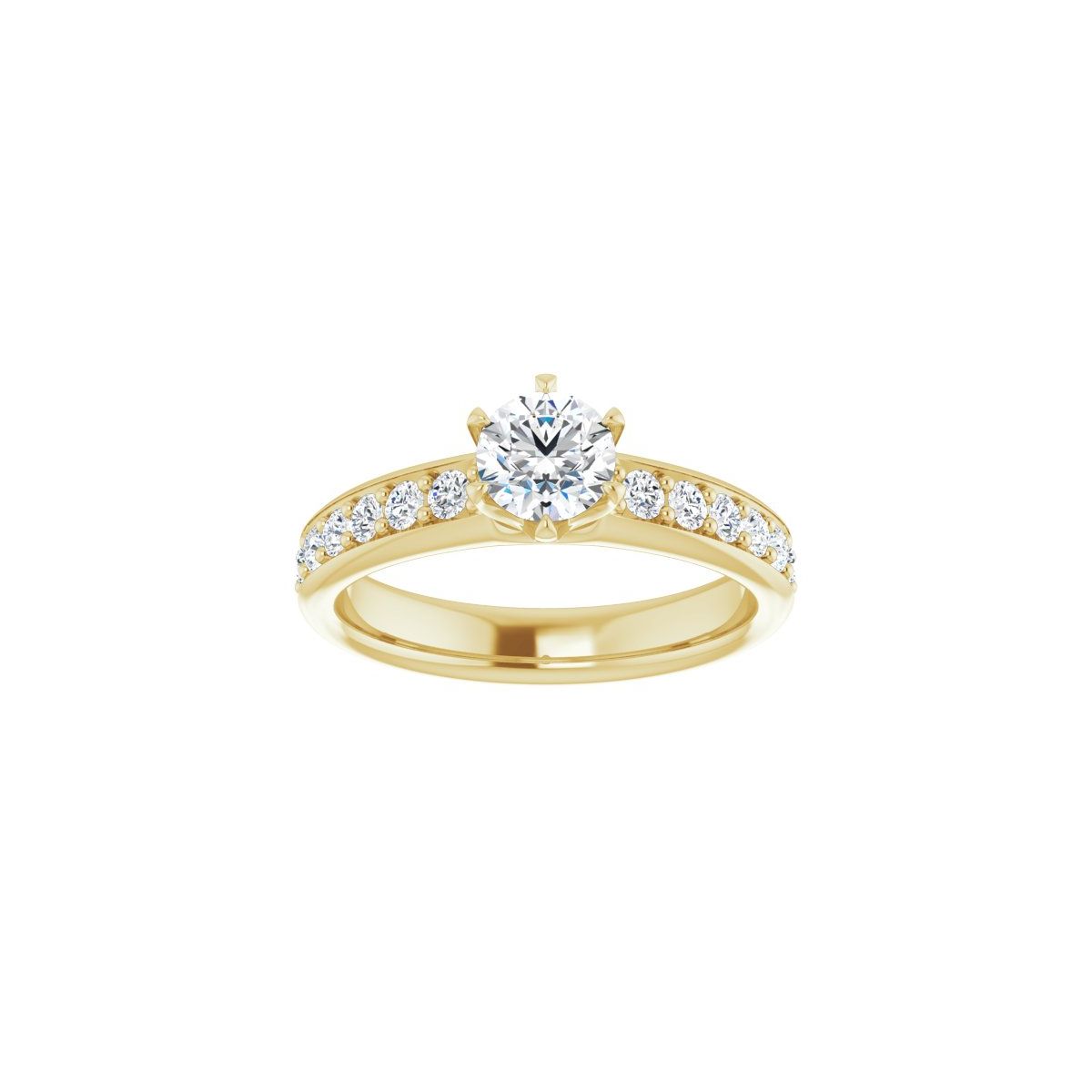 Semi-Set 1 CTW Round Solstice Solitaire Engagement Ring (5.2 Mm) - gallery - Series 122011