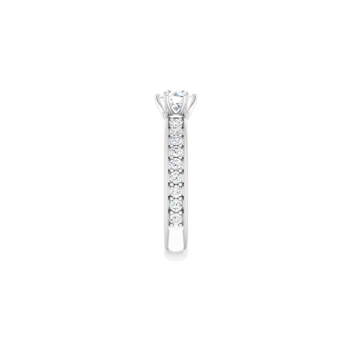 Semi-Set 1 CTW Round Solstice Solitaire Engagement Ring (5.2 Mm) - gallery - Series 122011