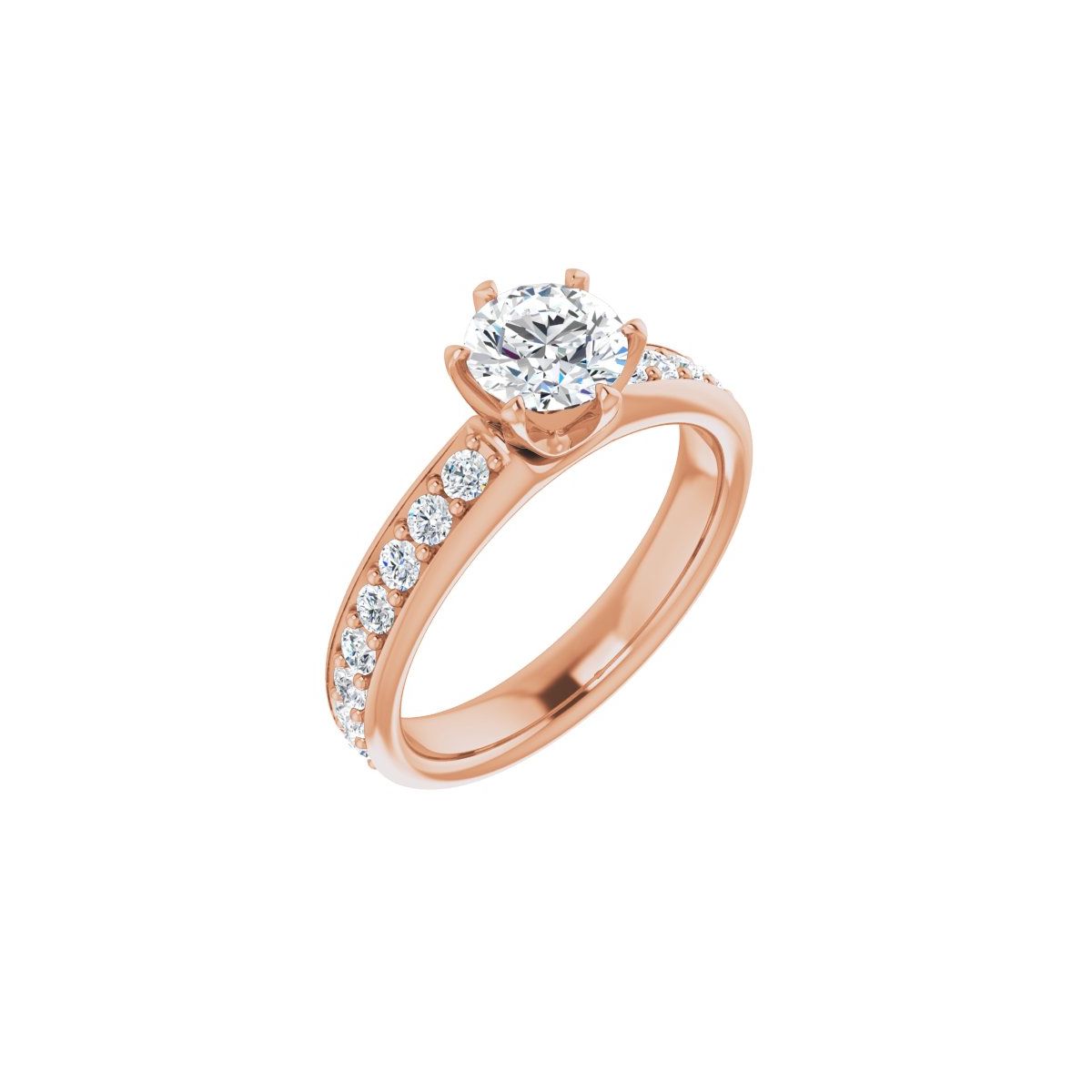 Natural Diamond Semi-Set 1/2 CTW Round Solstice Solitaire Engagement Ring (6 Mm) - 14K Gold - Series 122011