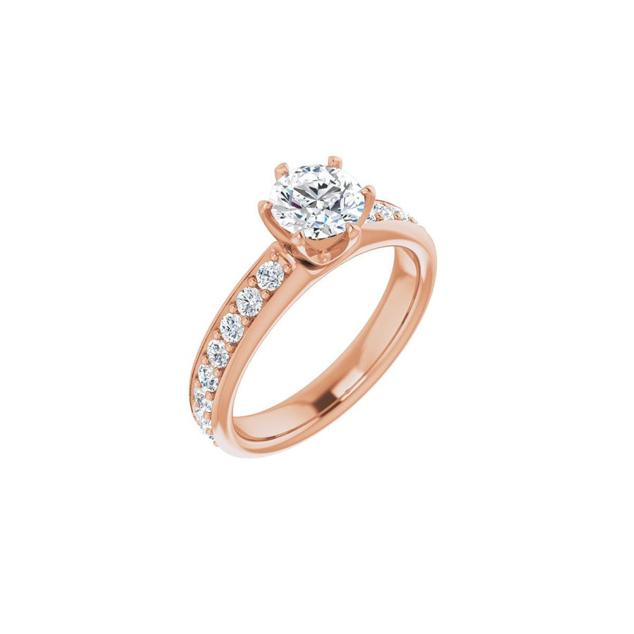 Natural Diamond Semi-Set 1/2 CTW Round Solstice Solitaire Engagement Ring (6 Mm) - 14K Gold - Series 122011