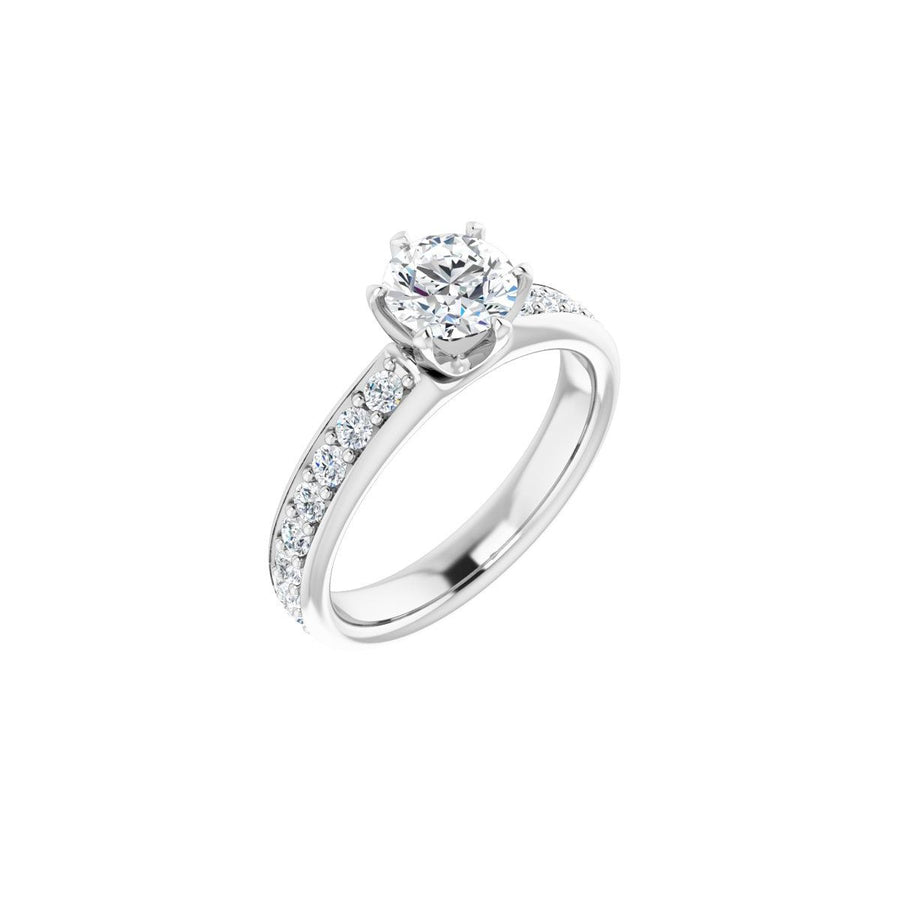 Natural Diamond Semi-Set 1/2 CTW Round Solstice Solitaire Engagement Ring (6 Mm) - 14K Gold - Series 122011