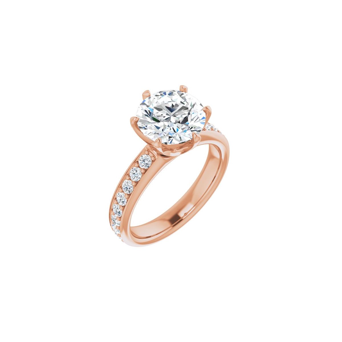 Natural Diamond Round Solstice Solitaire Engagement Ring (9 Mm) Mounting - 14K Gold - Series 122011