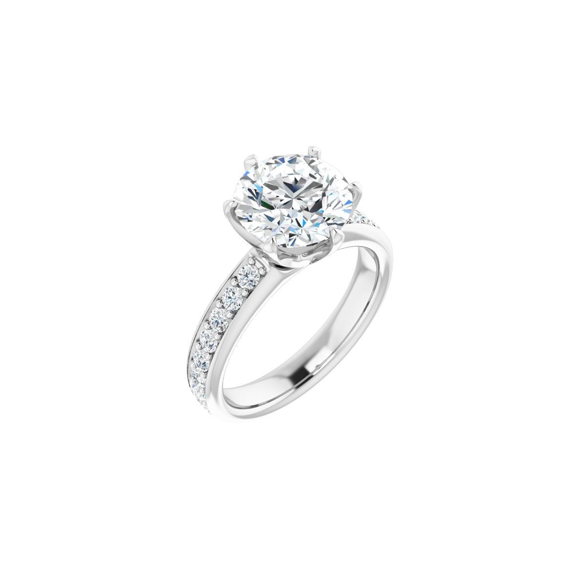 Natural Diamond Round Solstice Solitaire Engagement Ring (9 Mm) Mounting - 14K Gold - Series 122011