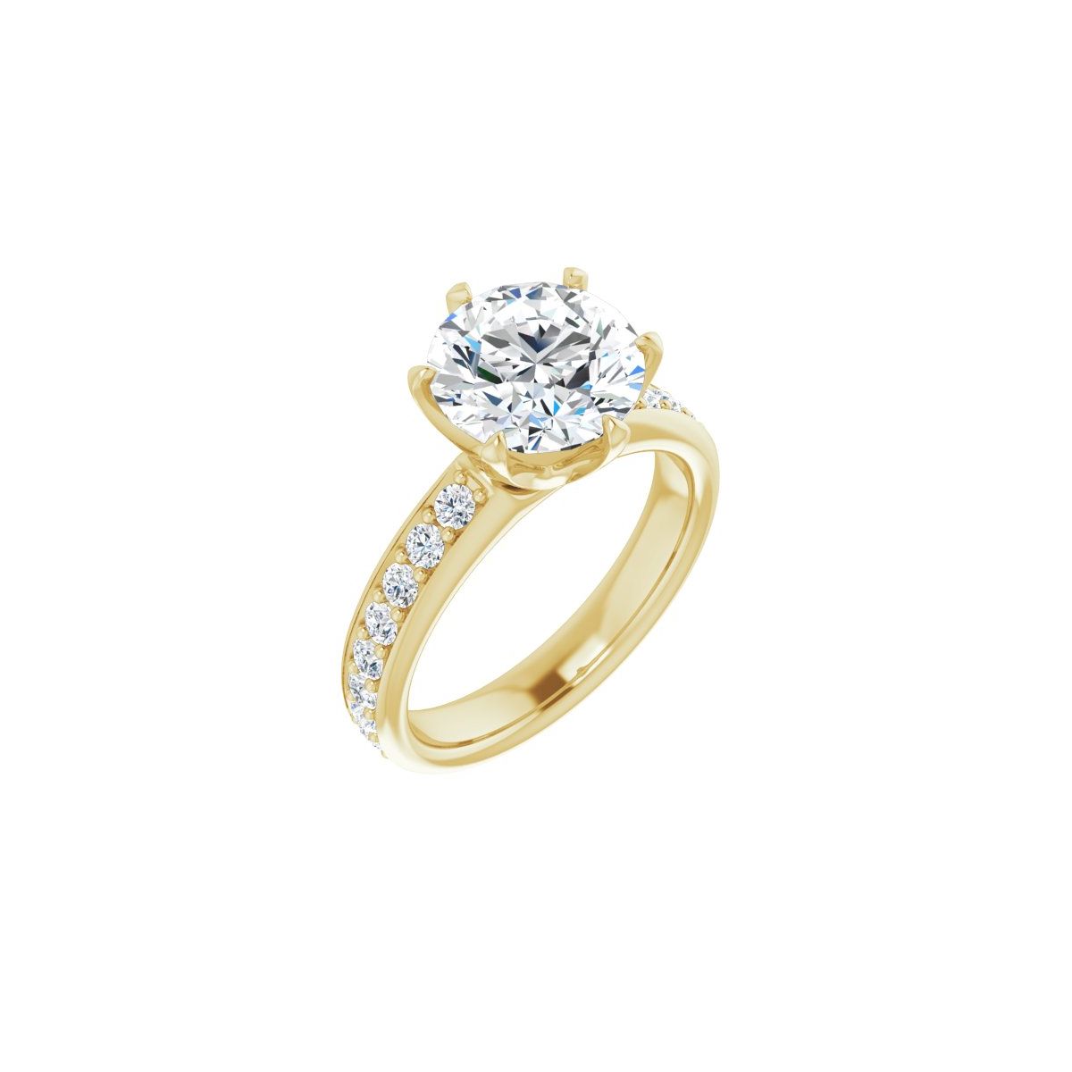 Natural Diamond Round Solstice Solitaire Engagement Ring (9 Mm) Mounting - 14K Gold - Series 122011