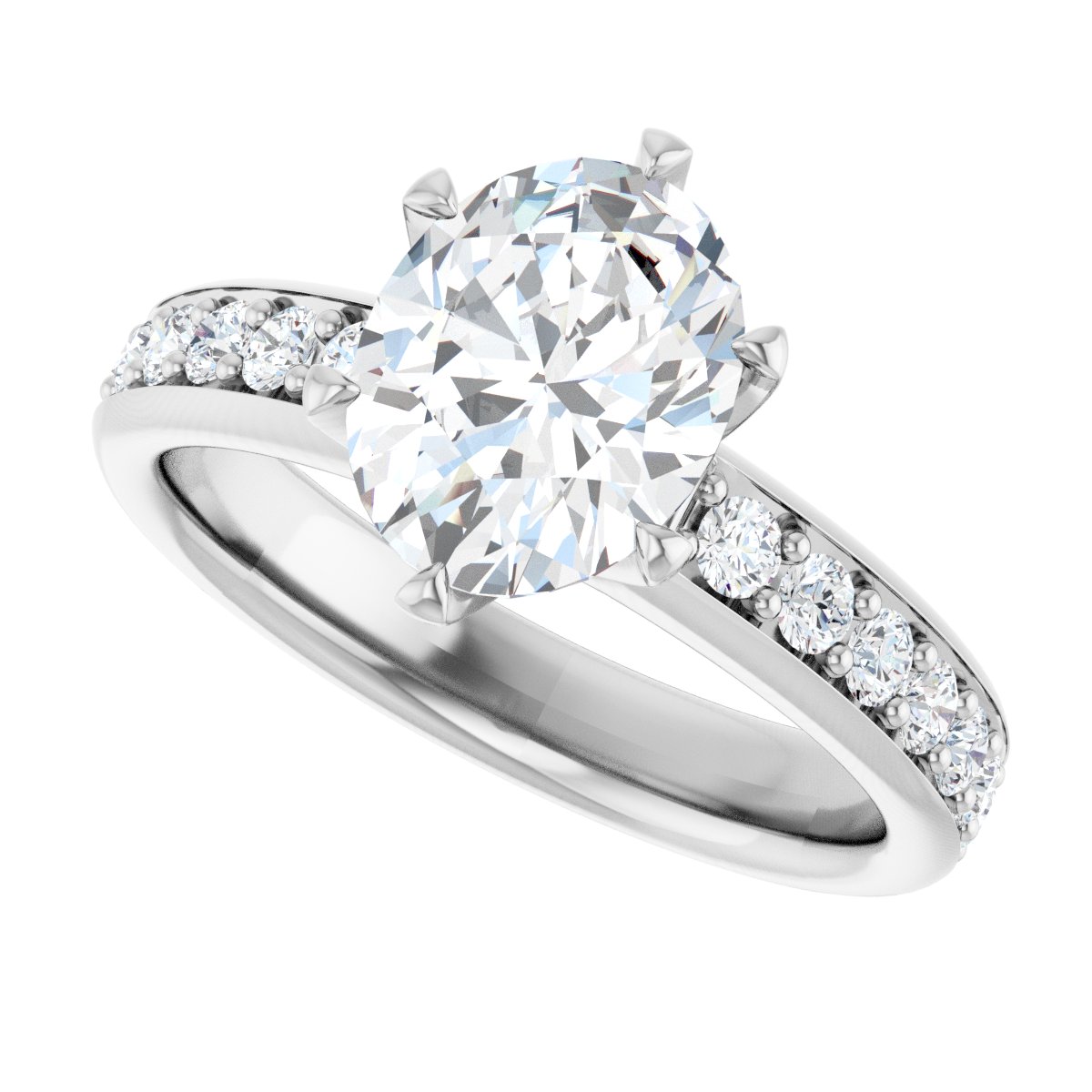 Oval Solstice Solitaire Engagement Ring (9 X 7 Mm) Mounting - gallery - Series 122011