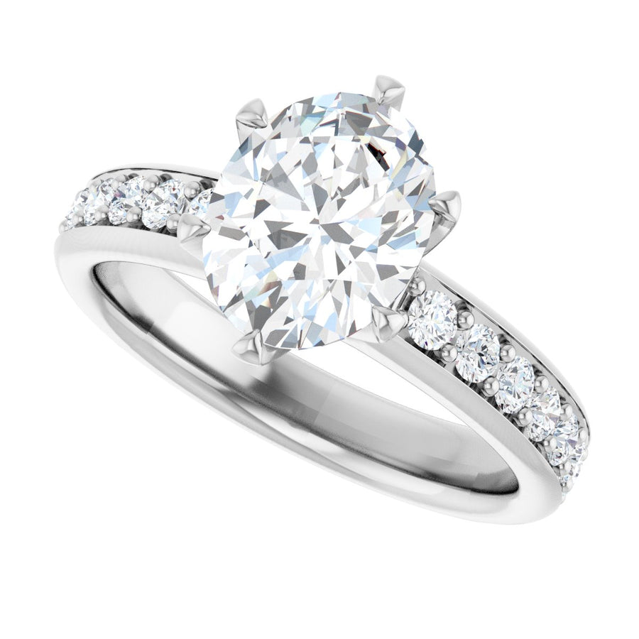 Oval Solstice Solitaire Engagement Ring (9 X 7 Mm) Mounting - gallery - Series 122011