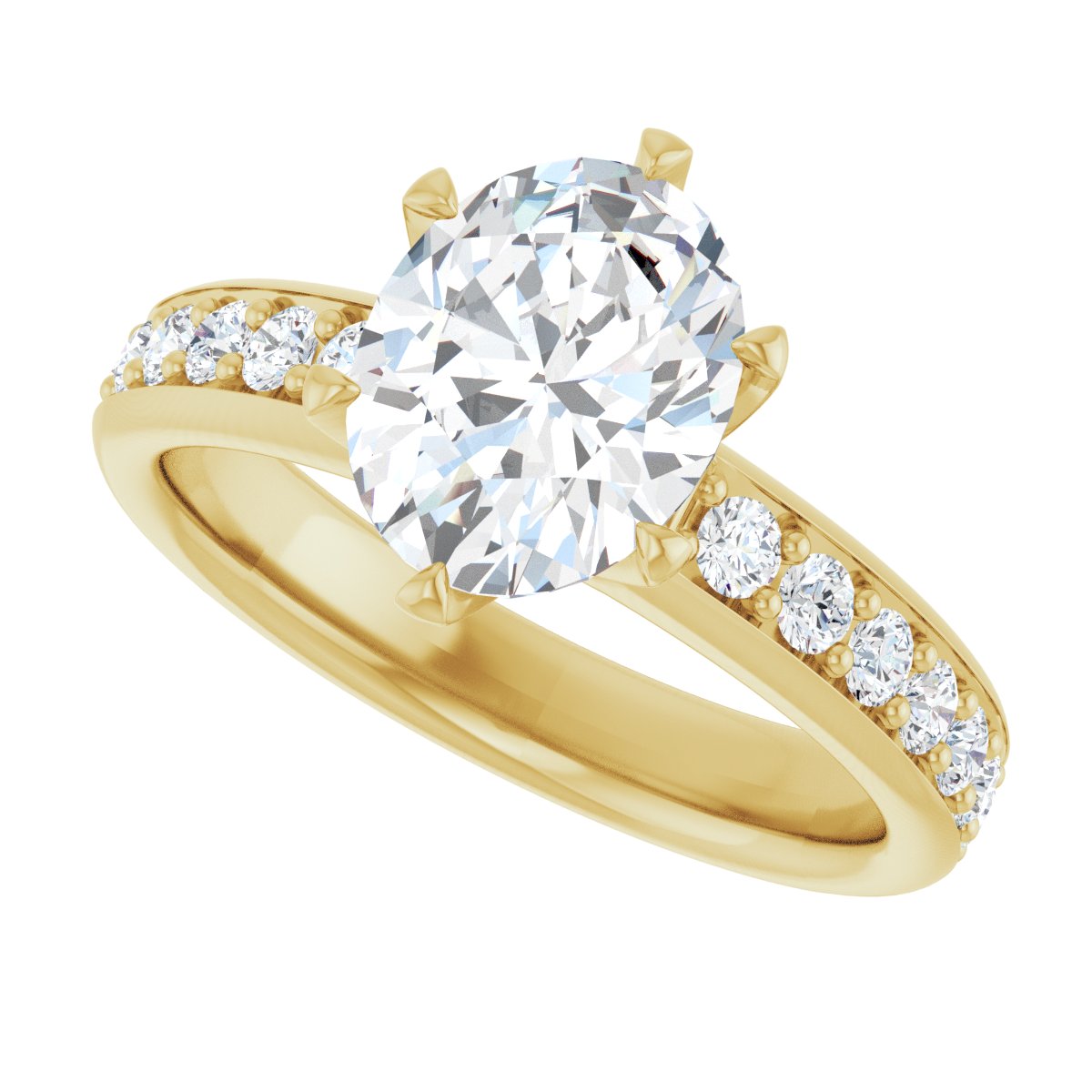 Oval Solstice Solitaire Engagement Ring (9 X 7 Mm) Mounting - gallery - Series 122011