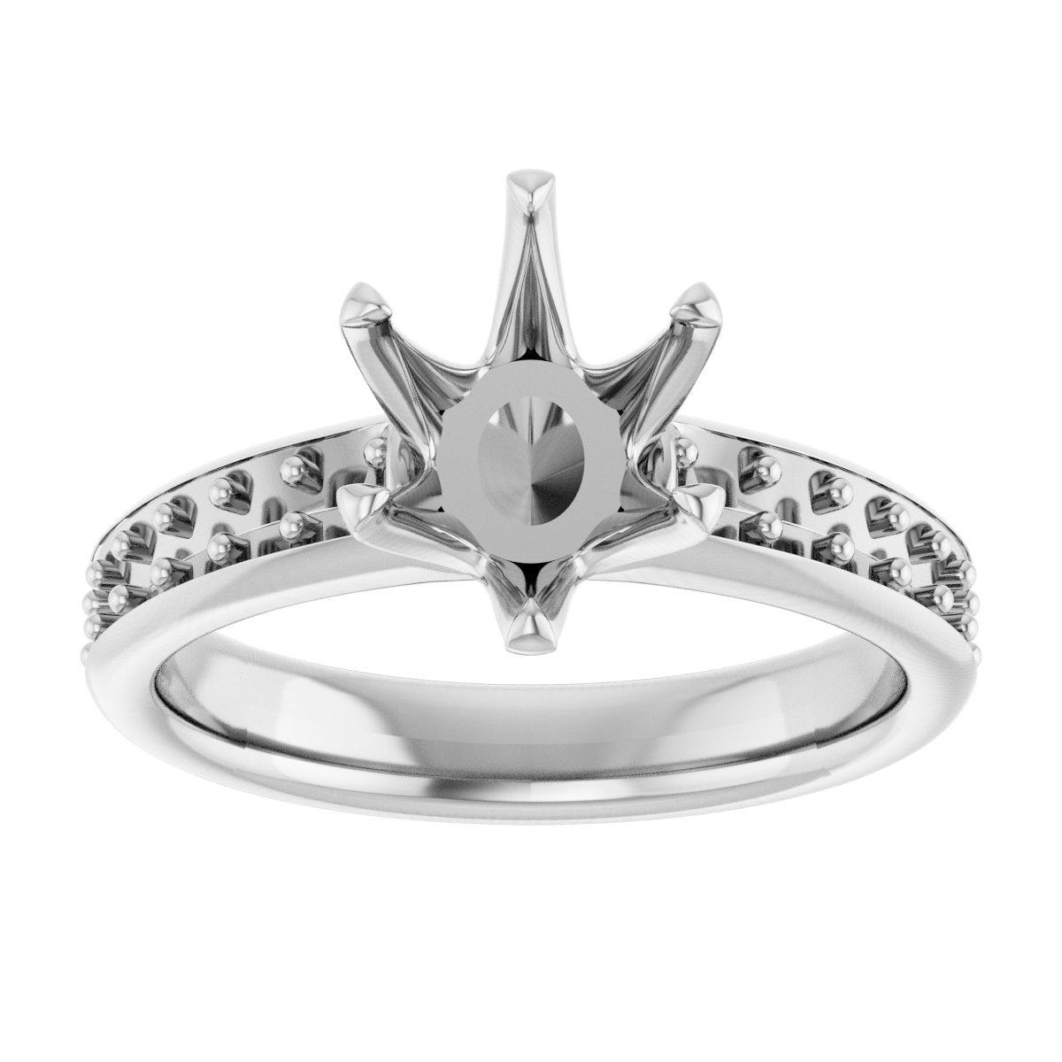 Oval Solstice Solitaire Engagement Ring (9 X 7 Mm) Mounting - gallery - Series 122011