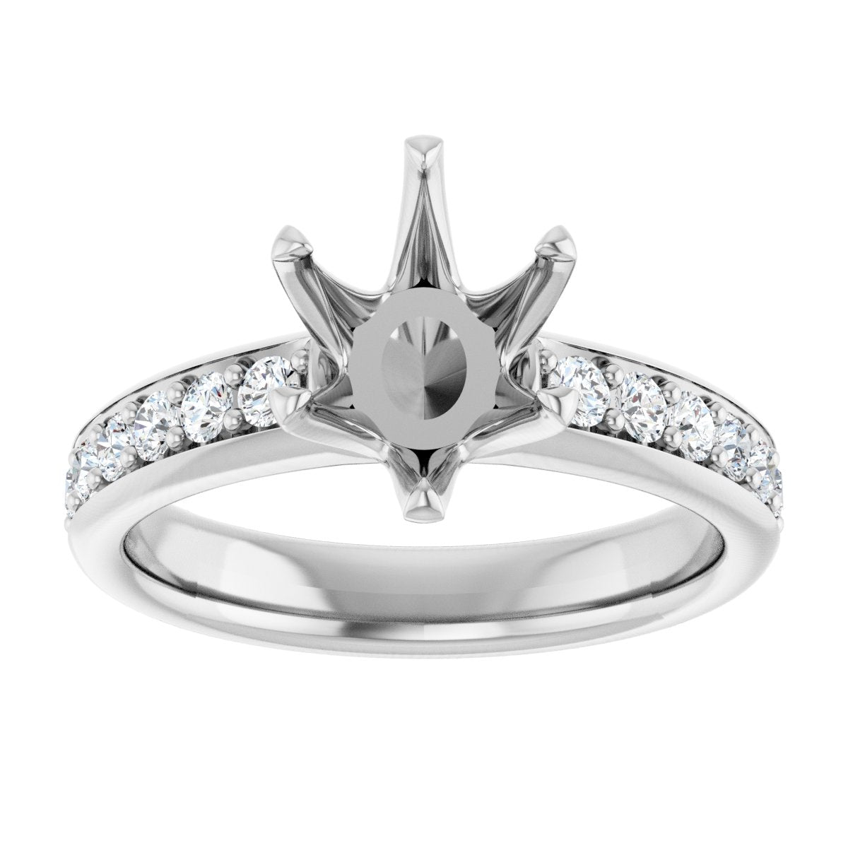 Semi-Set 1/2 CTW Oval Solstice Solitaire Engagement Ring (9 X 7 Mm) - gallery - Series 122011