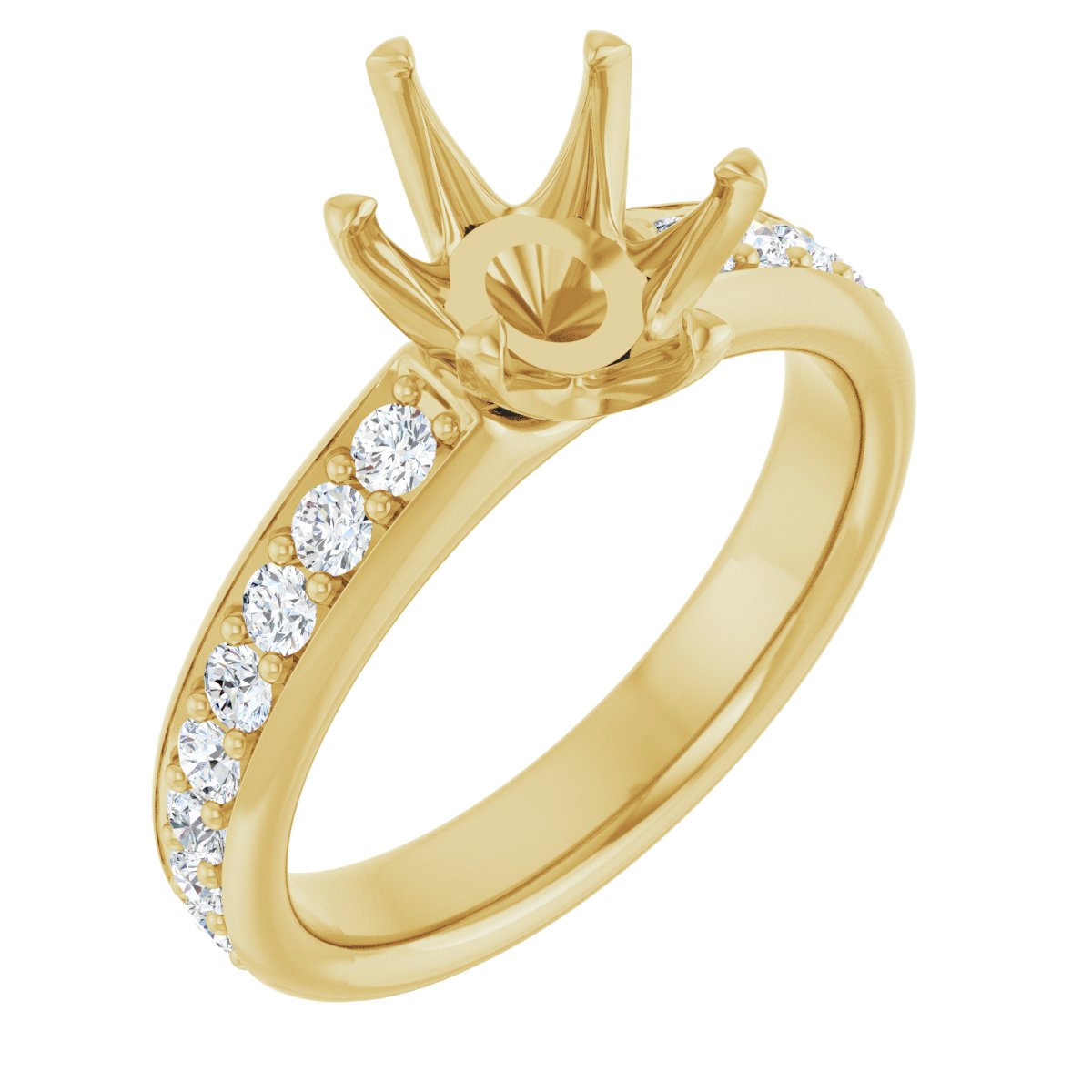 Lab-Grown Diamond Semi-Set 1/2 CTW Oval Solstice Solitaire Engagement Ring (9 X 7 Mm) - 14K Gold - Series 122011