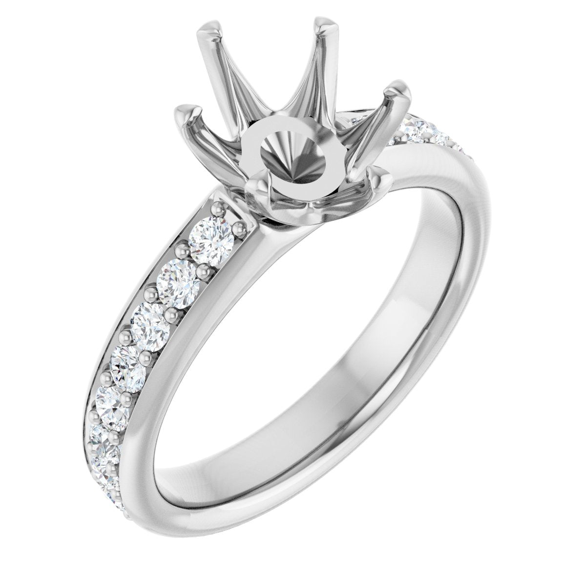 Lab-Grown Diamond Semi-Set 1/2 CTW Oval Solstice Solitaire Engagement Ring (9 X 7 Mm) - 14K Gold - Series 122011