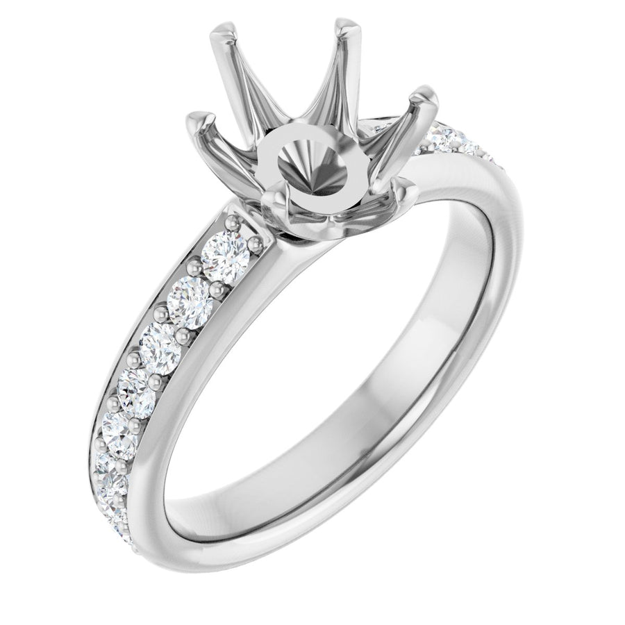 Lab-Grown Diamond Semi-Set 1/2 CTW Oval Solstice Solitaire Engagement Ring (9 X 7 Mm) - 14K Gold - Series 122011