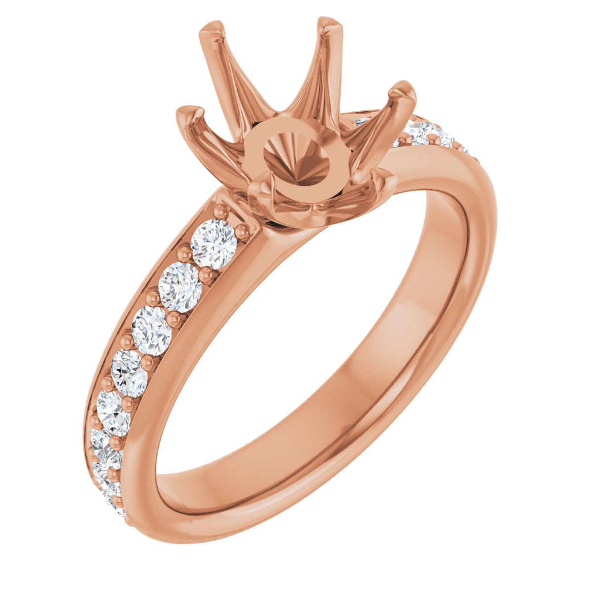 Lab-Grown Diamond Semi-Set 1/2 CTW Oval Solstice Solitaire Engagement Ring (9 X 7 Mm) - 14K Gold - Series 122011