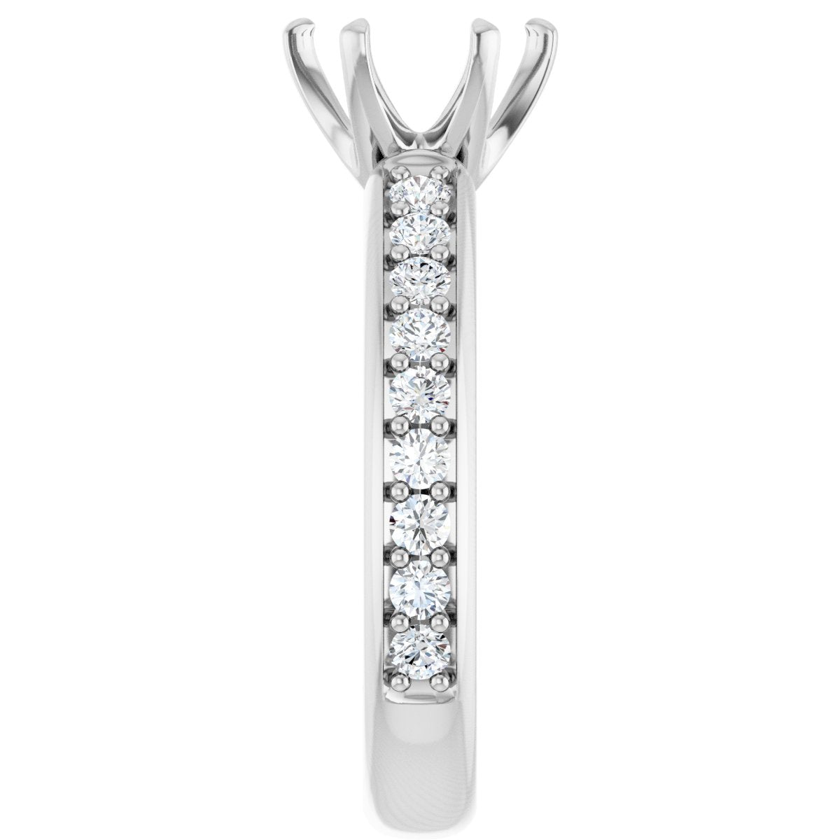 Semi-Set Round Solstice Solitaire Engagement Ring (7.4 Mm) - gallery - Series 122011