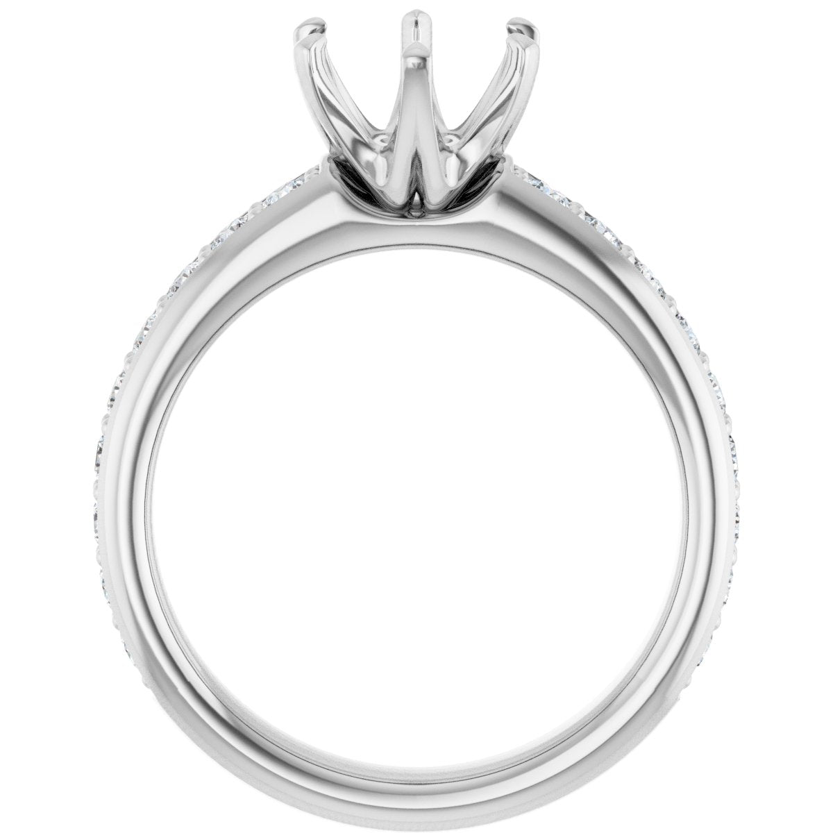 Semi-Set Round Solstice Solitaire Engagement Ring (7.4 Mm) - gallery - Series 122011