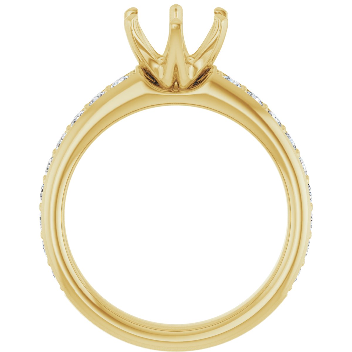 Semi-Set Round Solstice Solitaire Engagement Ring (7.4 Mm) - gallery - Series 122011